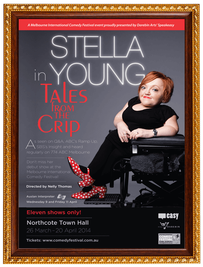 Poster for Stella's comedy show, Tales from a Crip