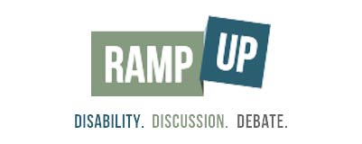 Ramp Up Website Logo with tagline: Disability. Discussion. Debate